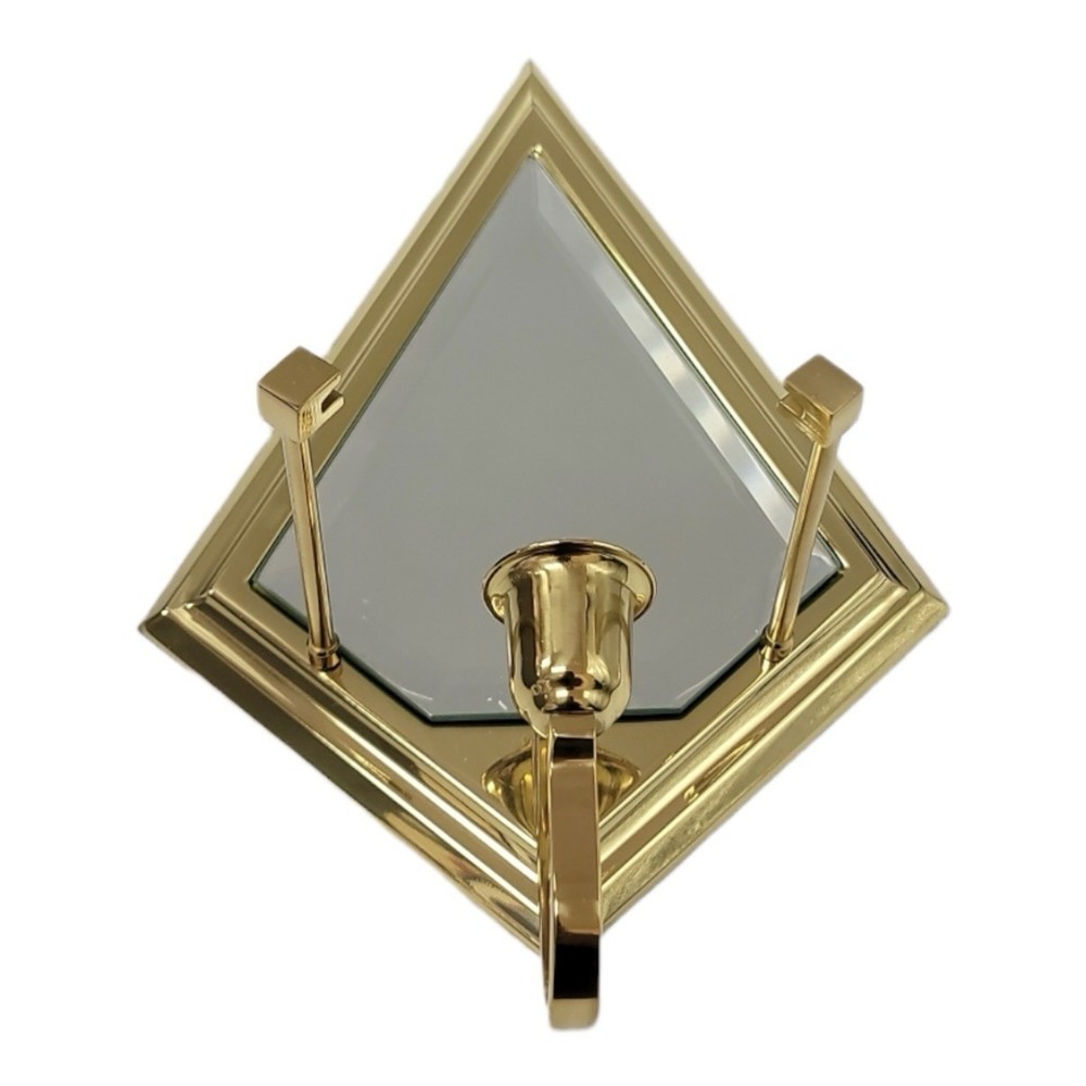 Vtg‎ PartyLite Infinity Candle Wall Sconce Brass Beveled Mirror No Front Glass